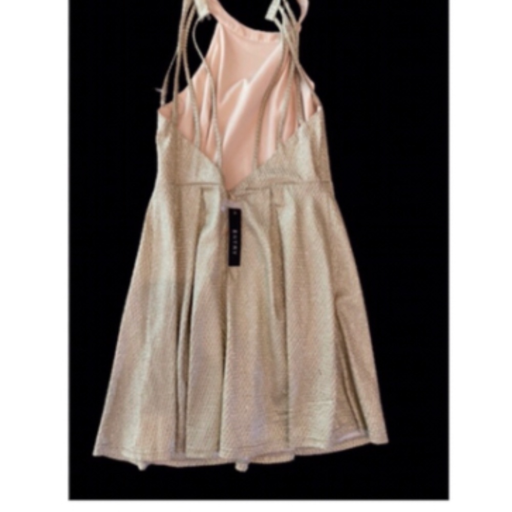 NWT Entry Backless mini Sparkly gold dress size Med